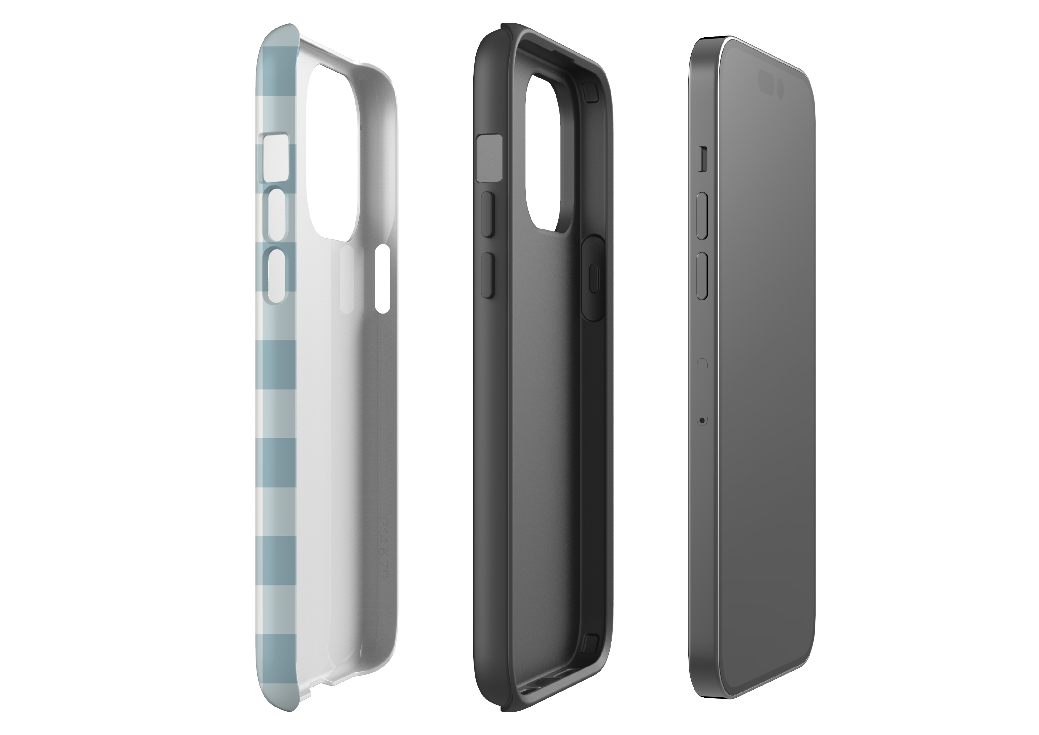 Teal Check Case - iPhone 14 Series