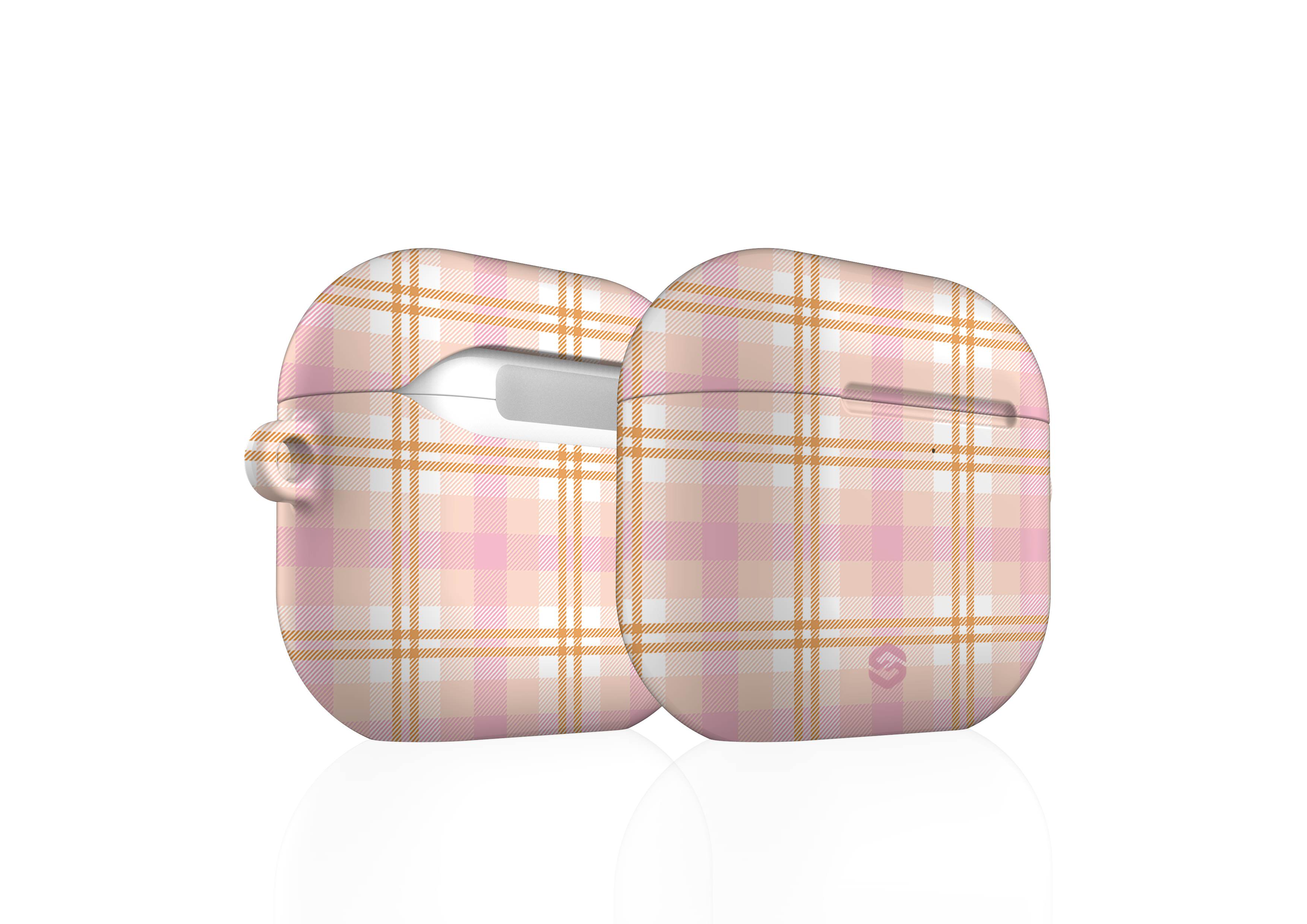 Beige Check Airpods 4 Case