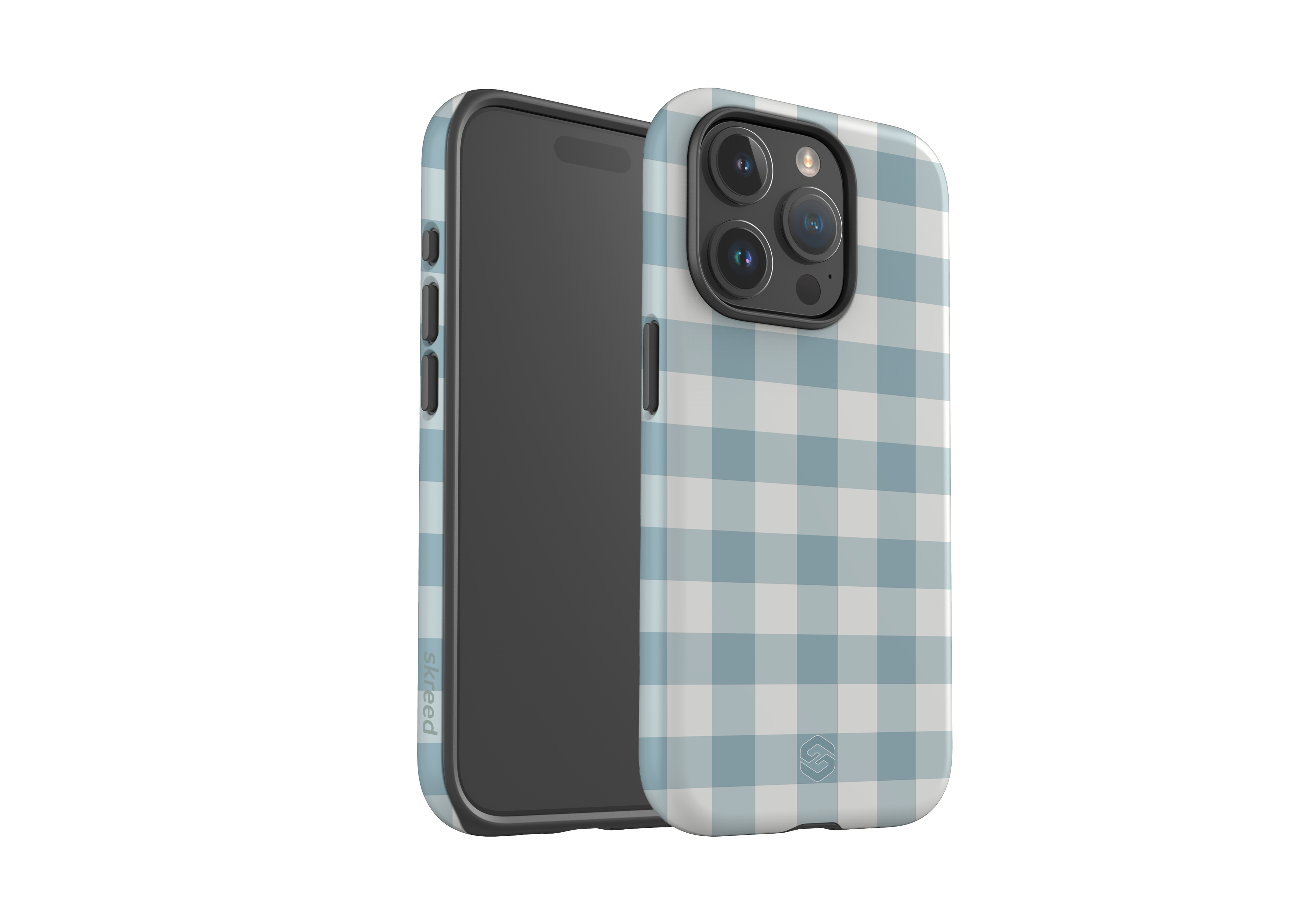 Teal Check Case - iPhone 15 Series