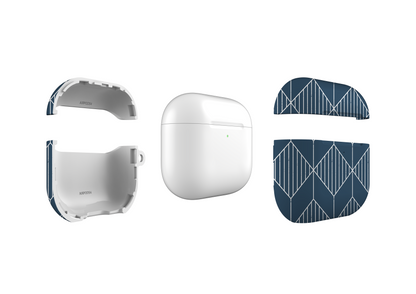 Navy Grid Airpods 4 Case