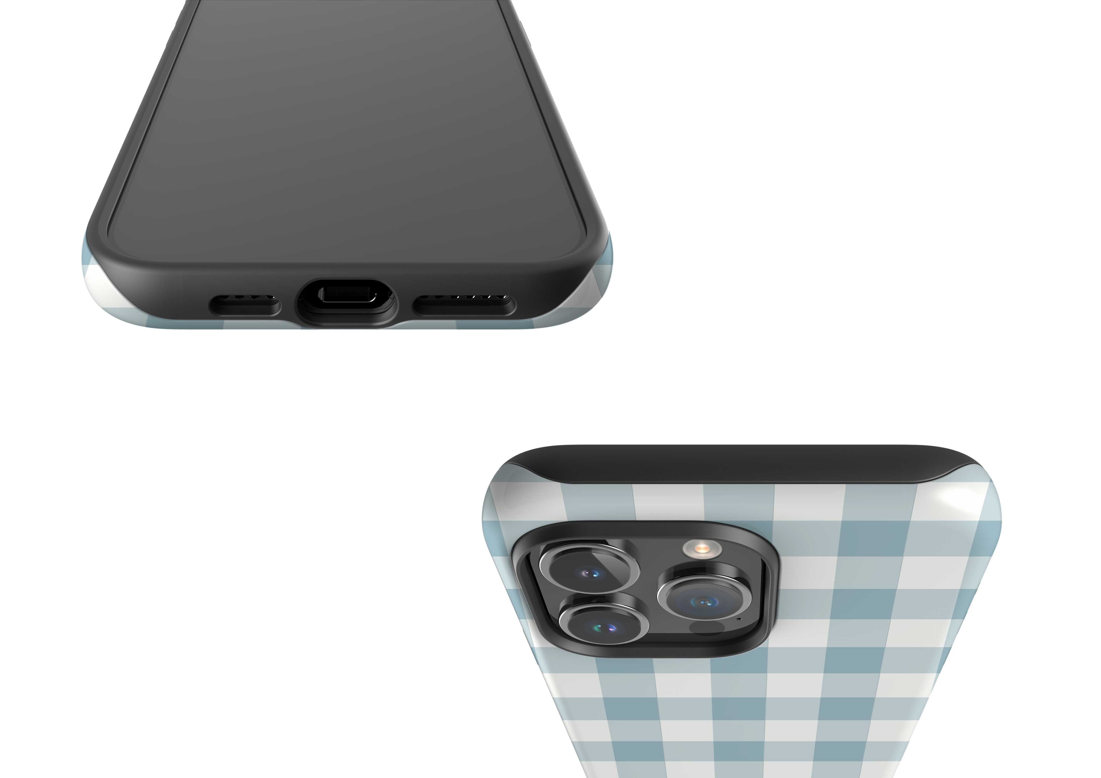 Teal Check Case - iPhone 15 Series
